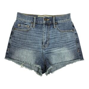 Abercrombie & Fitch Y2K Micro MINI Short SHORTS Sz 0 Blue Denim Hi Rise Beach